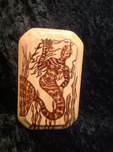 Water Goddess. Burn and varnish only, no stain. $30.